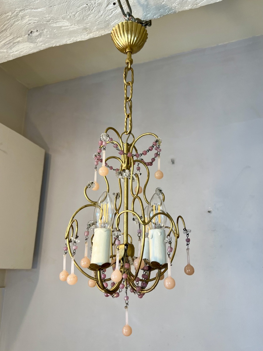Lustre Murano opaline rose-photo-5