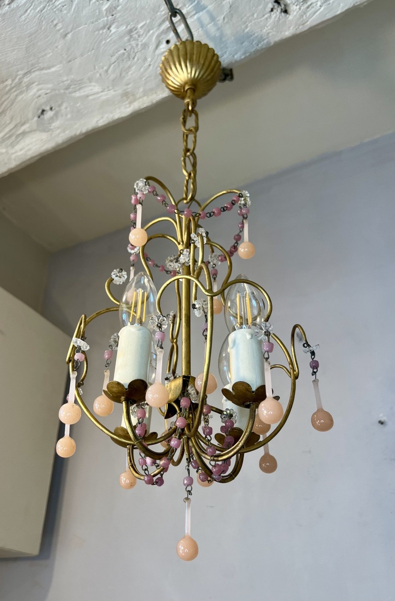 Lustre Murano opaline rose-photo-6