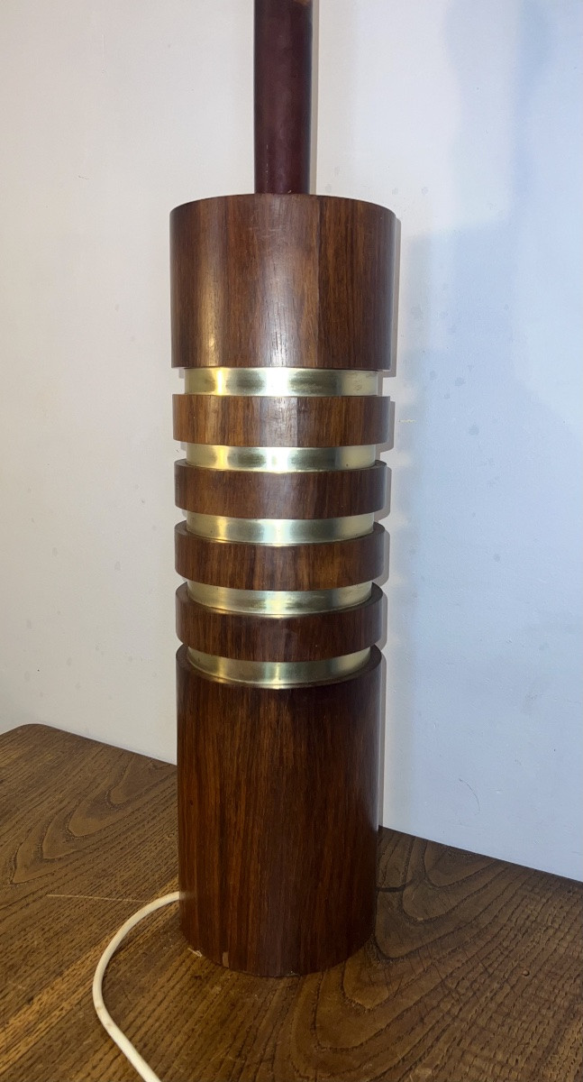 1970s Mahogany Floor Lamp -photo-1