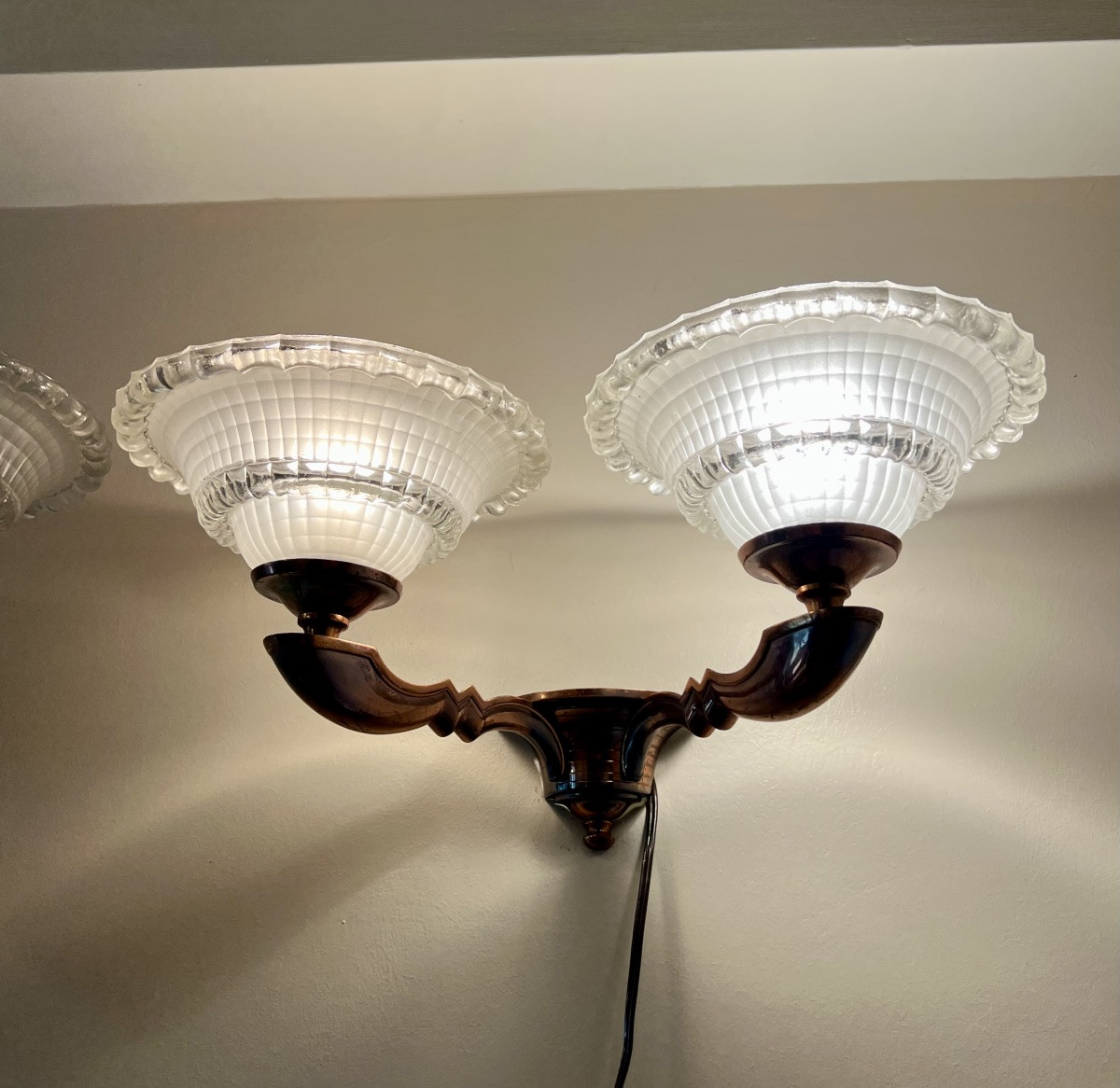 Pair Of Arlus Double Sconces-photo-3