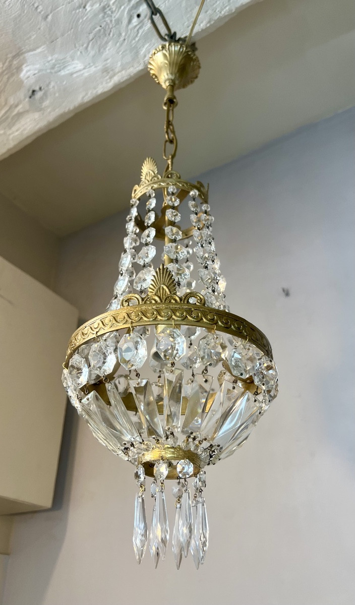 Petit Lustre corbeille montgolfière 