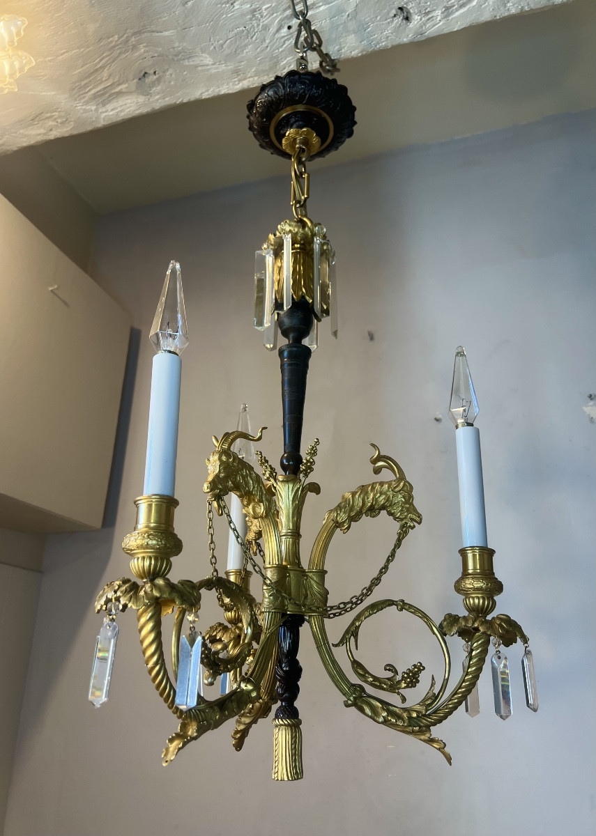 Chandelier With Goat Heads