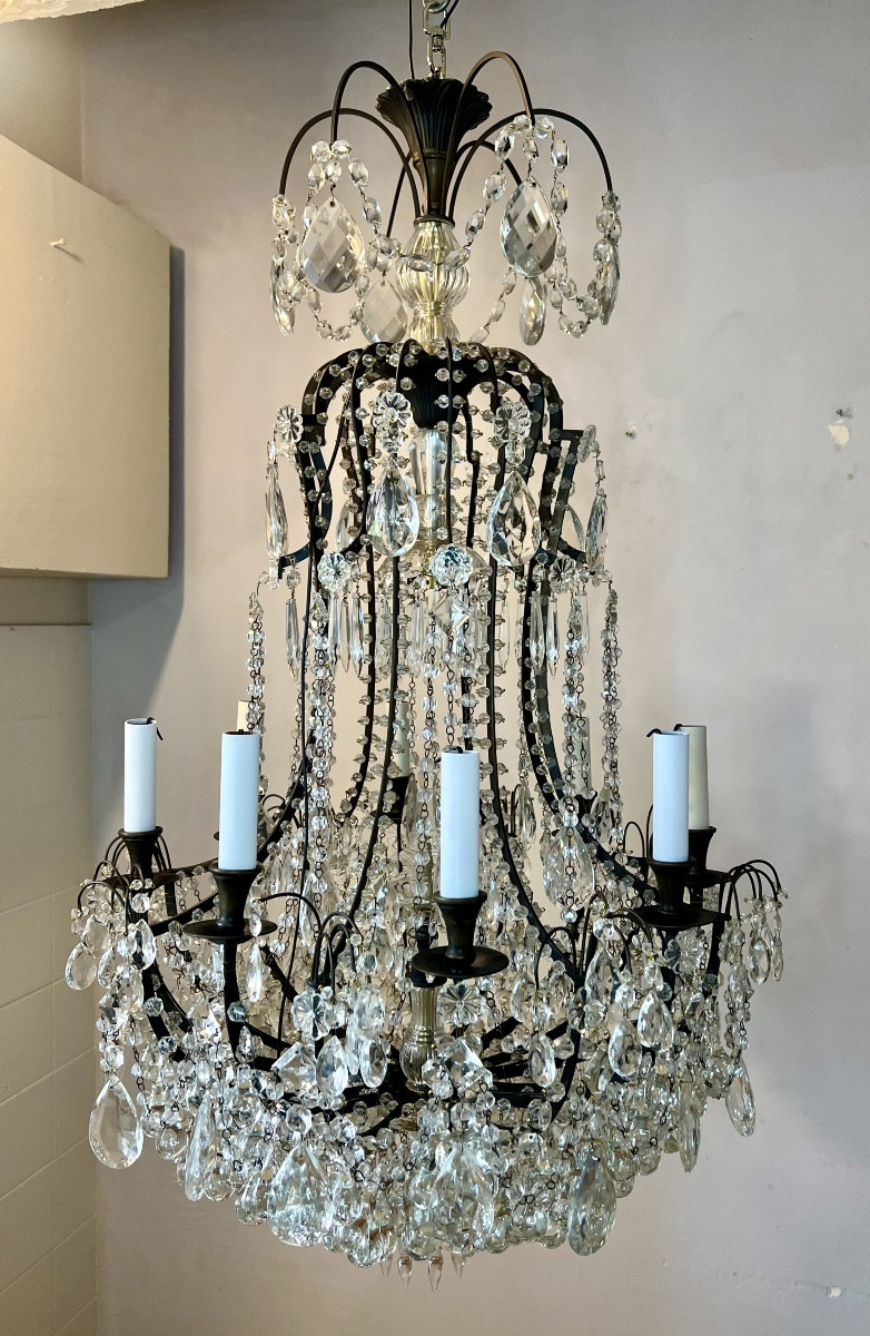 Grand lustre cage italien -photo-4