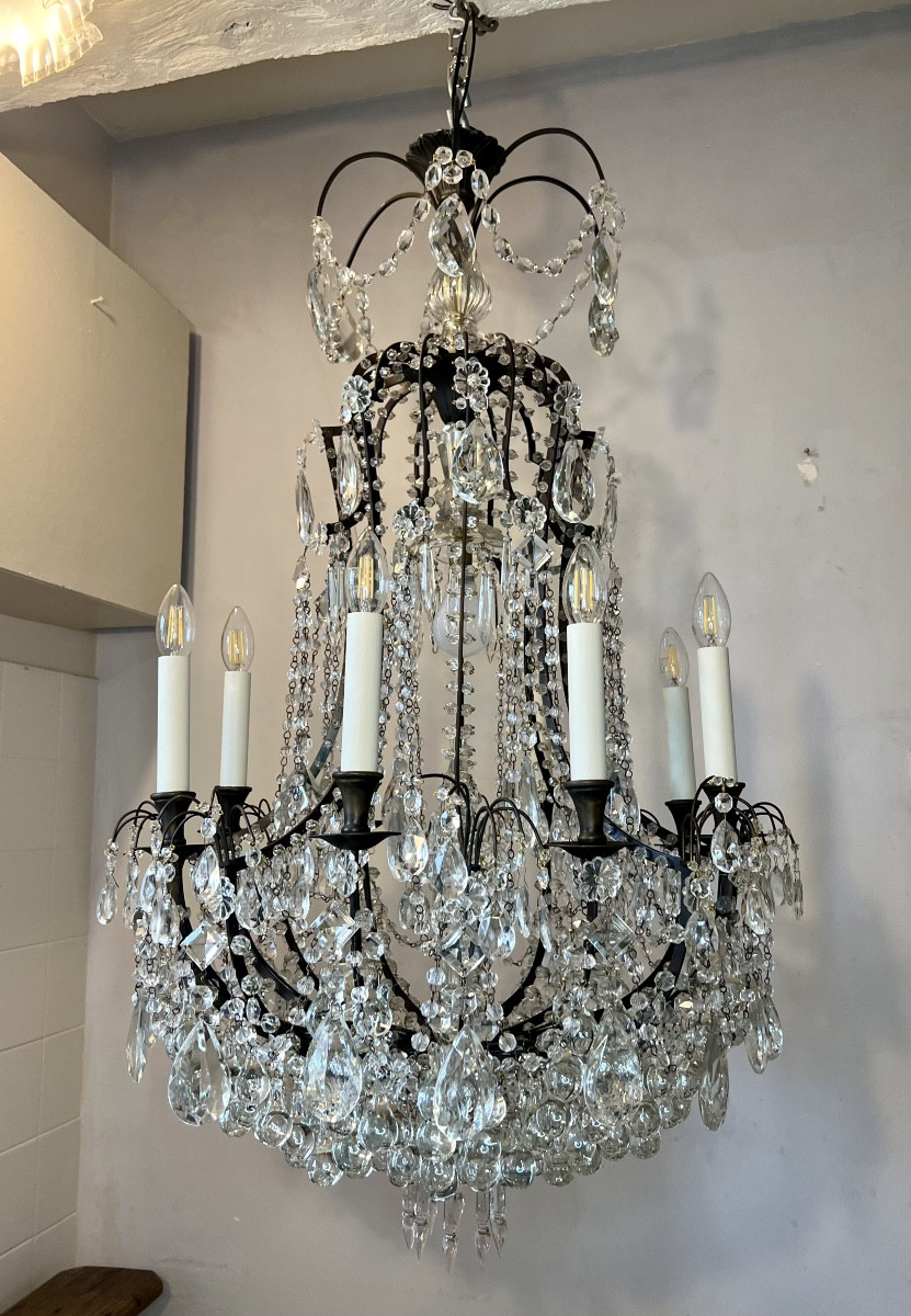Grand lustre cage italien -photo-4
