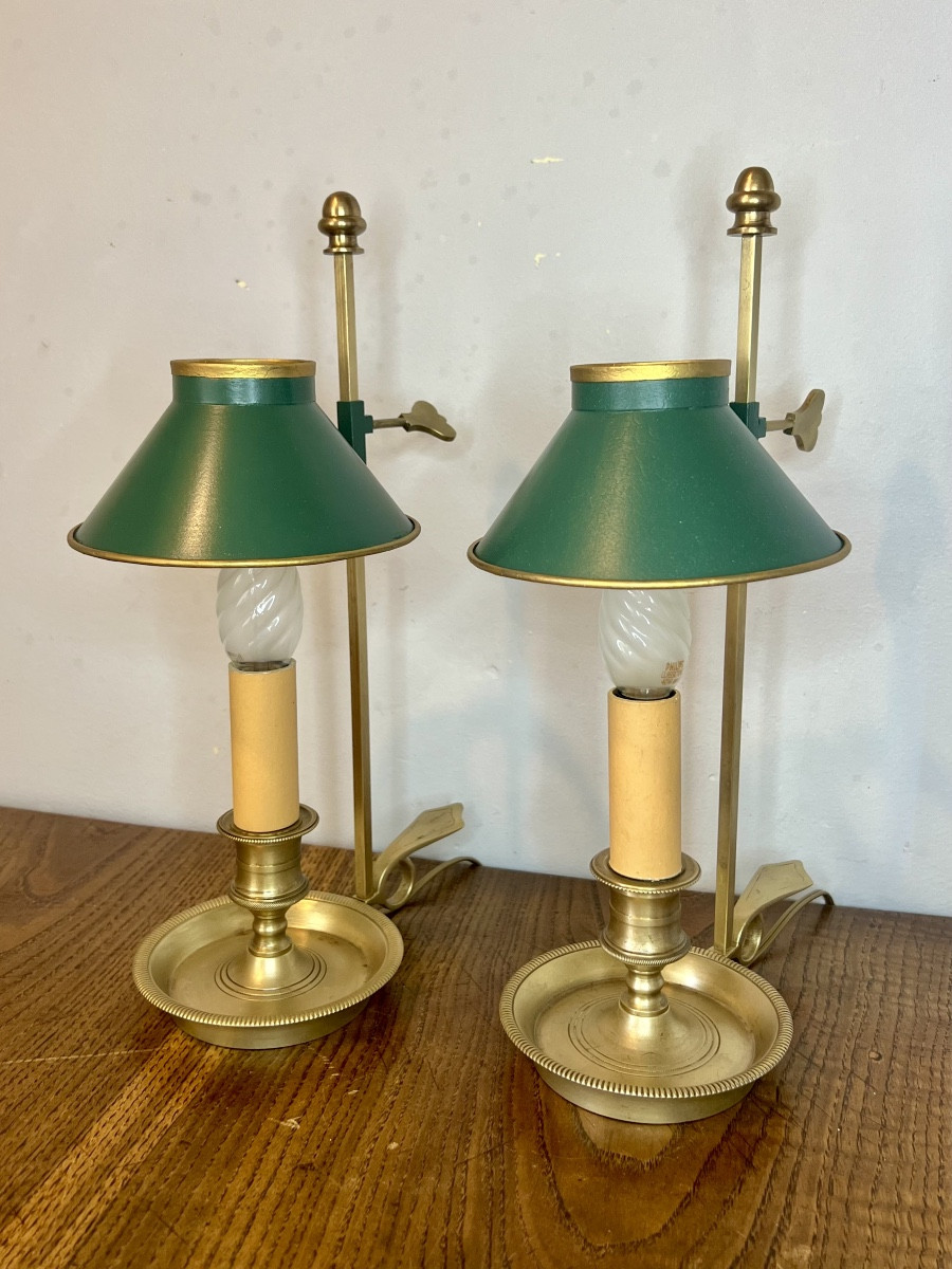 Paire de petites lampes bouillotte