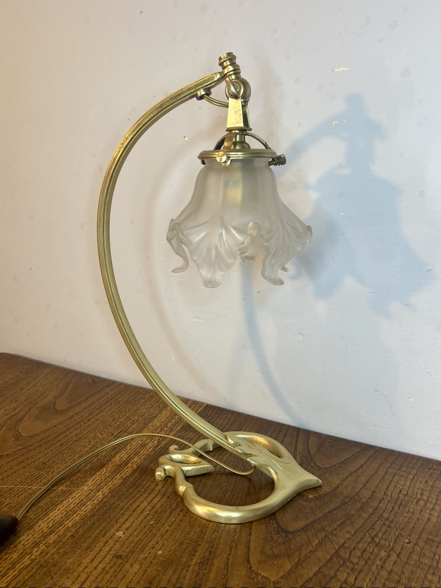 Lampe cœur art nouveau Auguste Delafontaine-photo-4