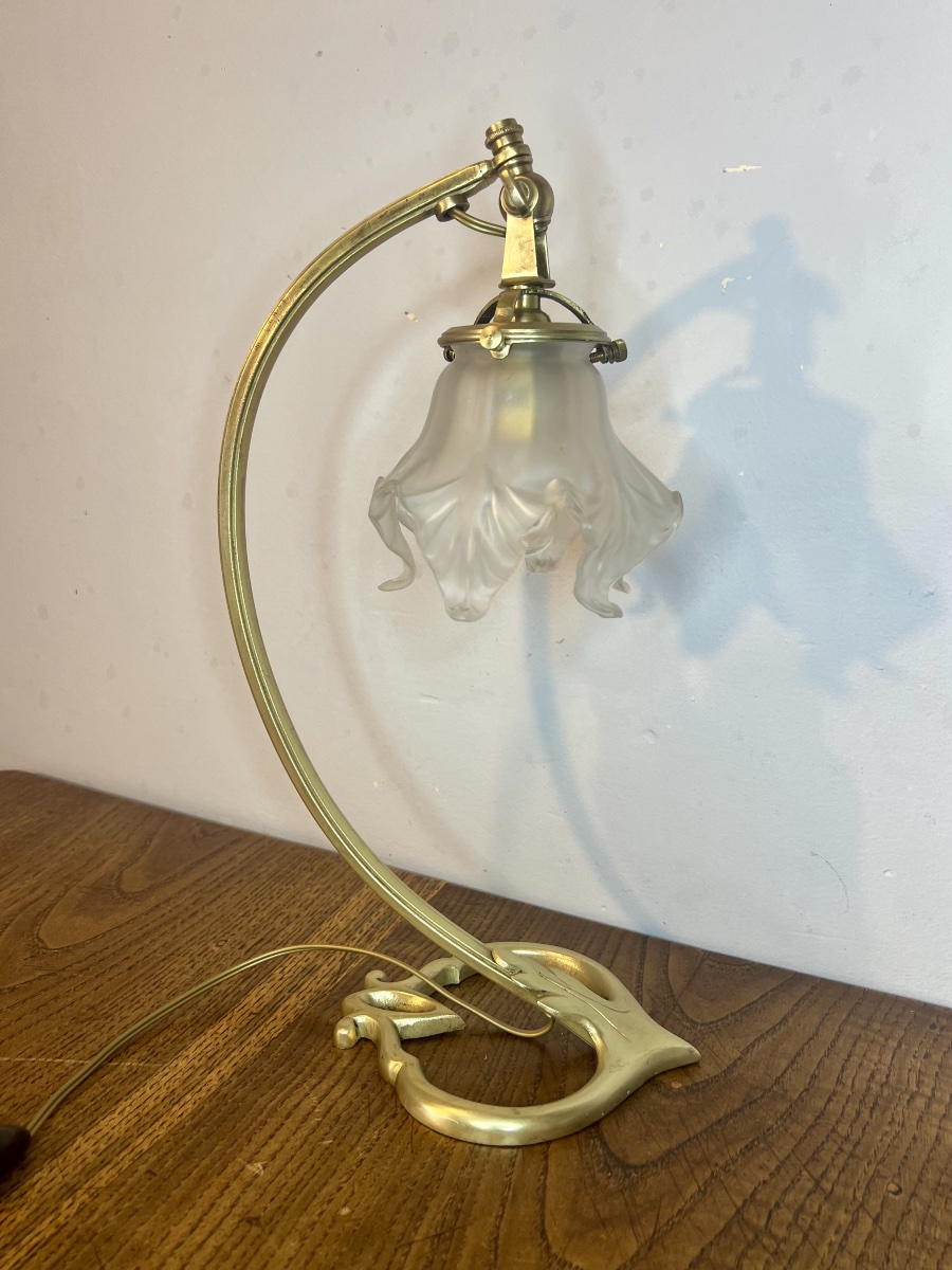 Lampe cœur art nouveau Auguste Delafontaine-photo-1
