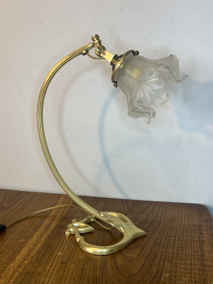Lampe cœur art nouveau Auguste Delafontaine-photo-2