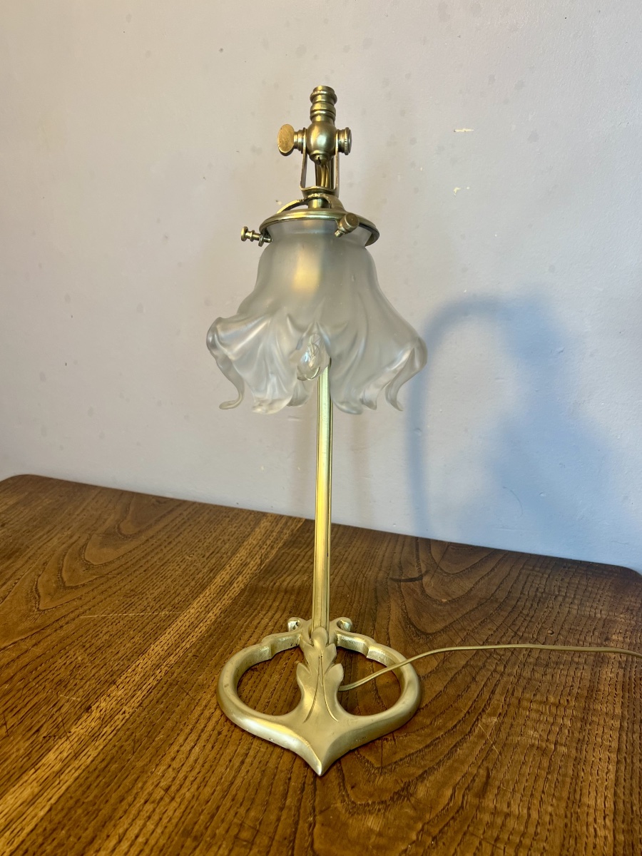 Lampe cœur art nouveau Auguste Delafontaine-photo-3