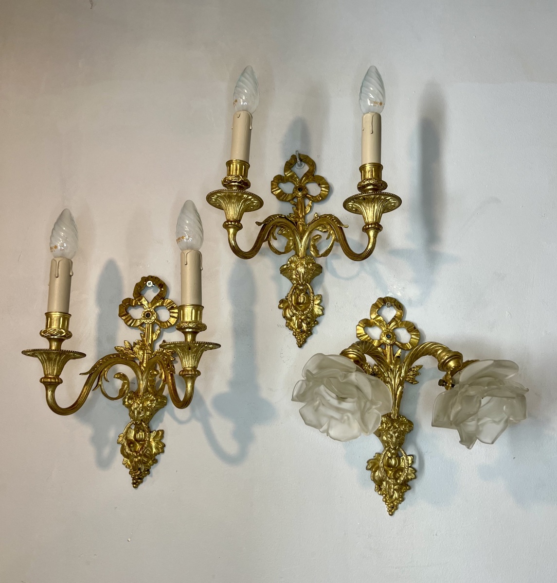 Ensemble de 3 appliques style Louis XVI-photo-2