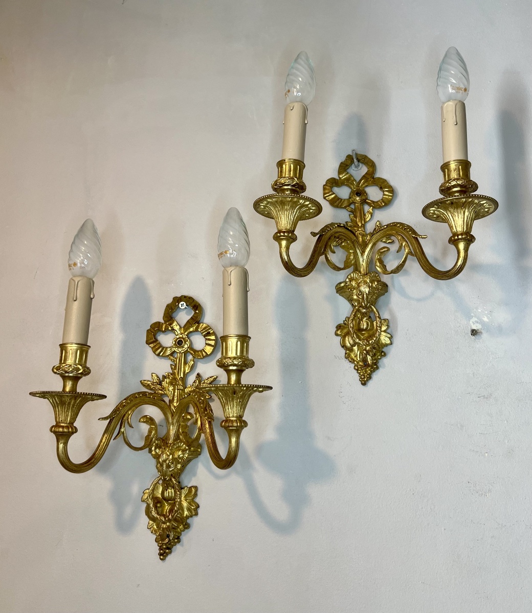 Ensemble de 3 appliques style Louis XVI-photo-4