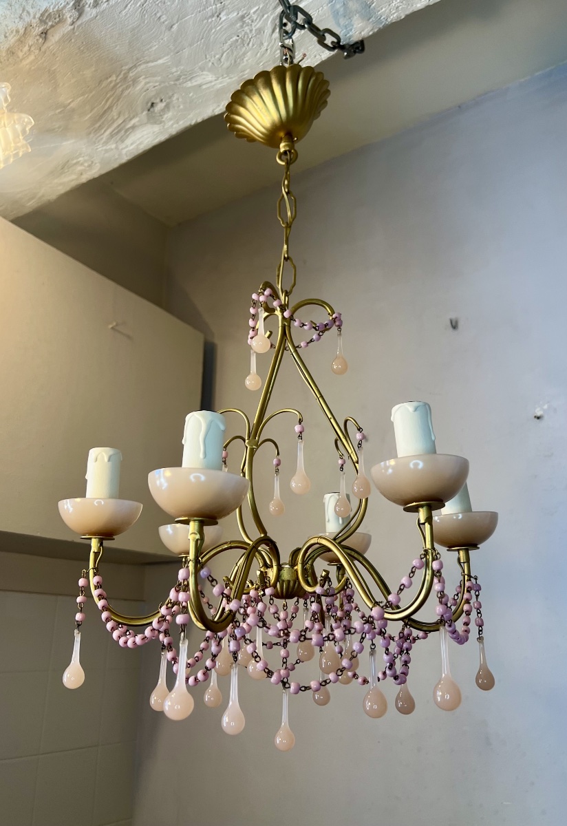 Lustre Murano opaline rose -photo-2