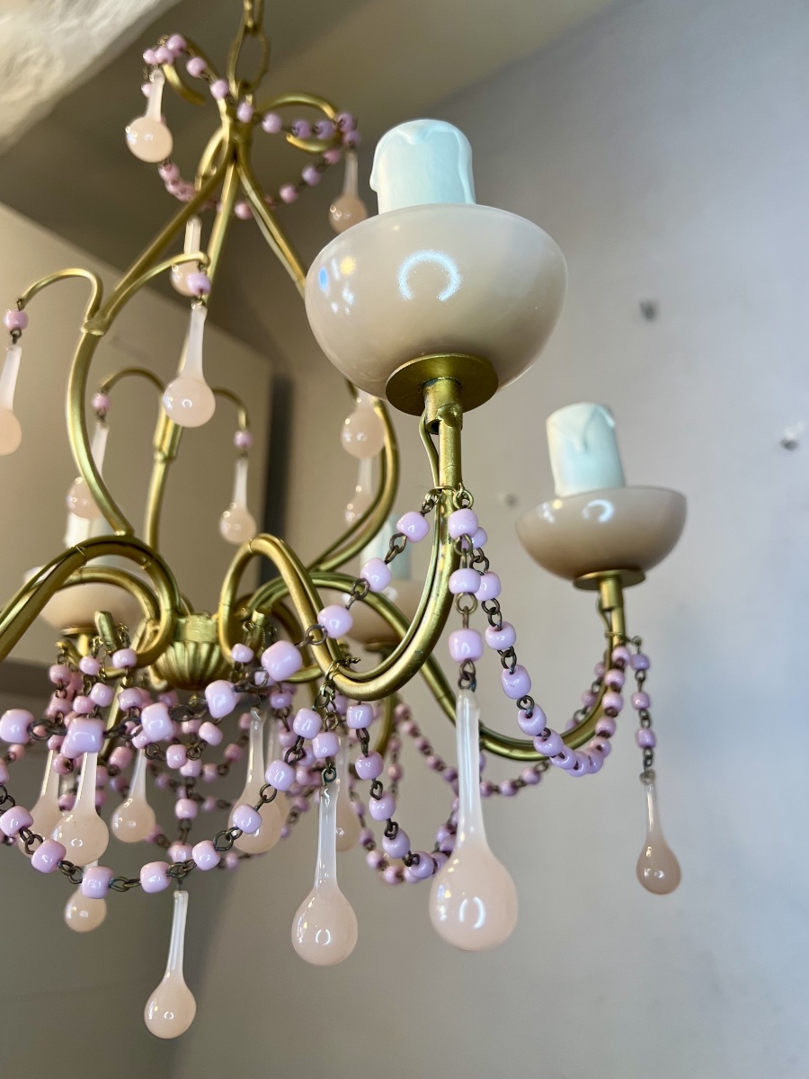 Lustre Murano opaline rose -photo-3