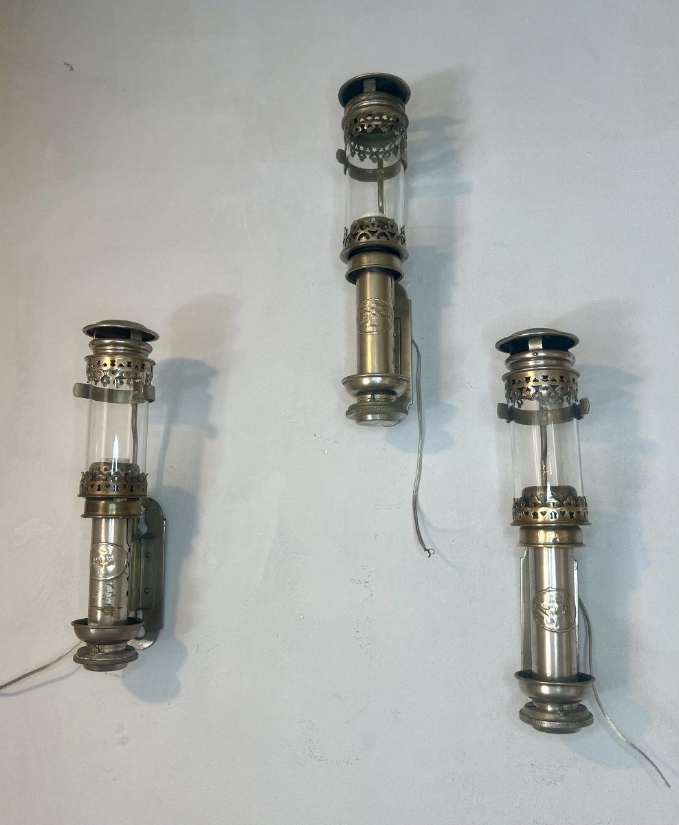 Set Of 3 Sncf Train Wall Sconces 
