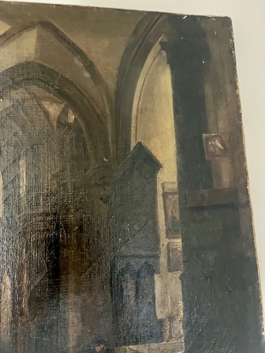 Huile sur toile d’époque XIX-photo-4