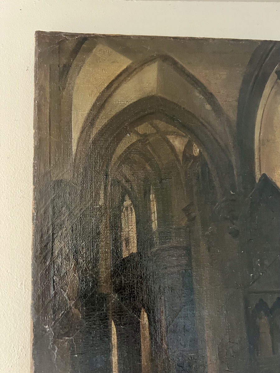 Huile sur toile d’époque XIX-photo-1
