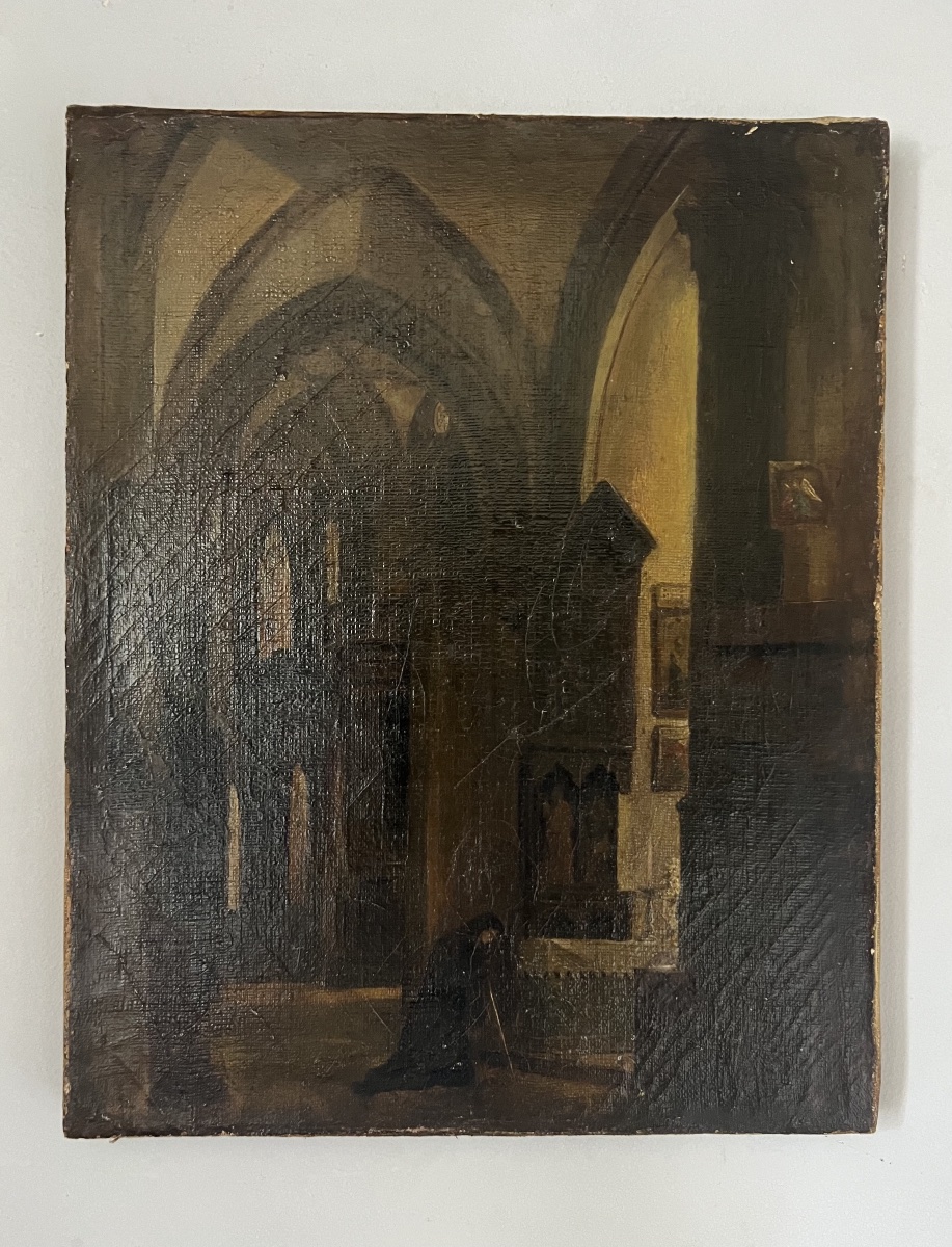 Huile sur toile d’époque XIX-photo-4