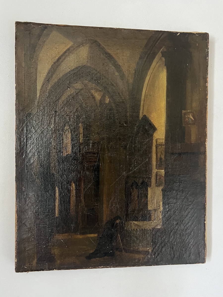 Huile sur toile d’époque XIX-photo-5