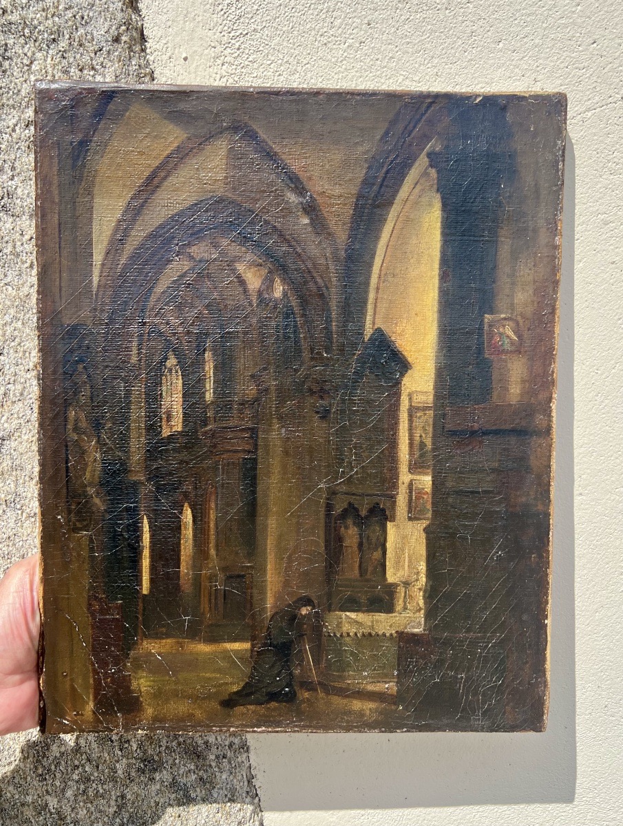 Huile sur toile d’époque XIX-photo-7