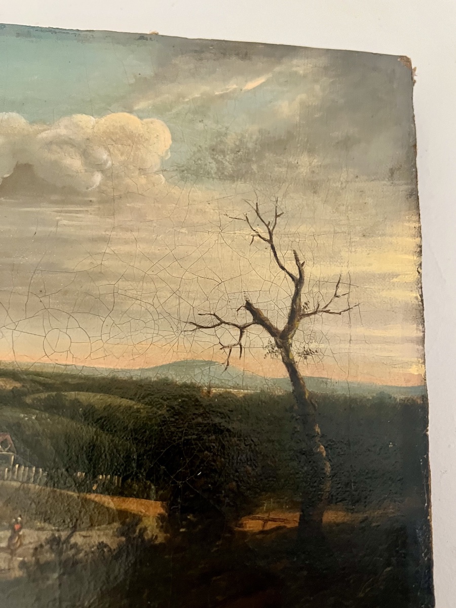 Huile sur toile paysage campagnard -photo-1