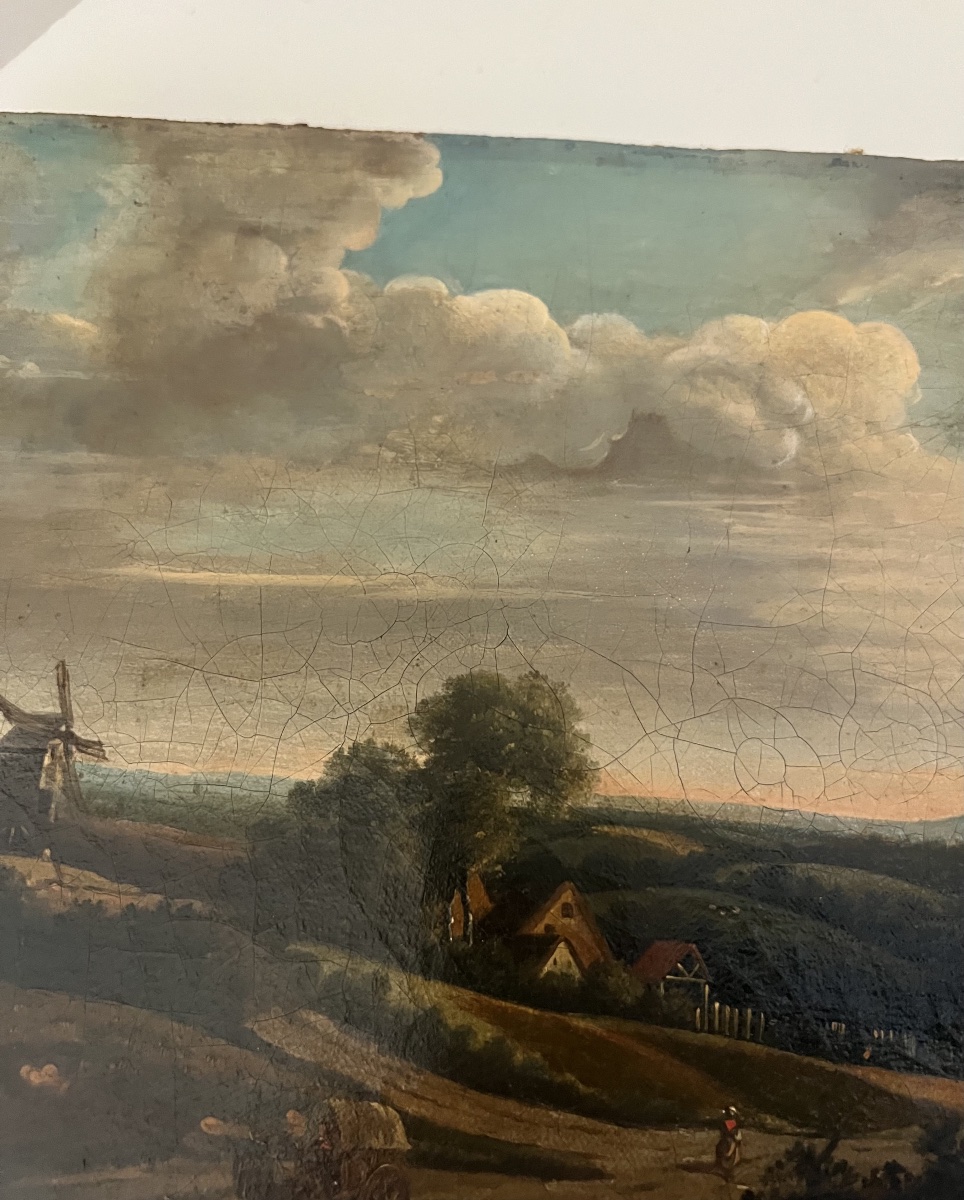 Huile sur toile paysage campagnard -photo-2