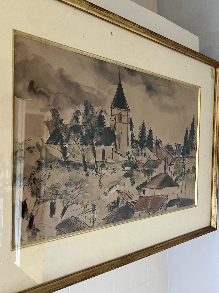 Watercolor By André Dunoyer De Segonzac-photo-2
