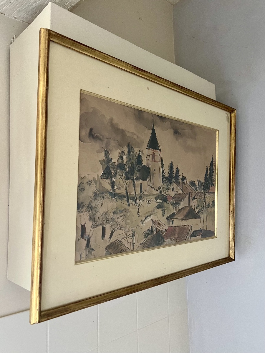 Watercolor By André Dunoyer De Segonzac-photo-1