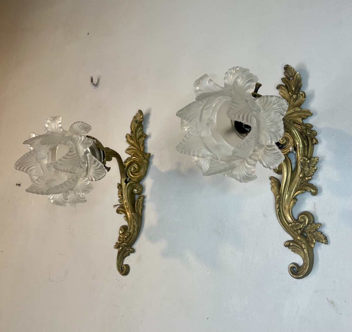Pair Of Asymmetrical Louis XV Rocaille-style Wall Sconces