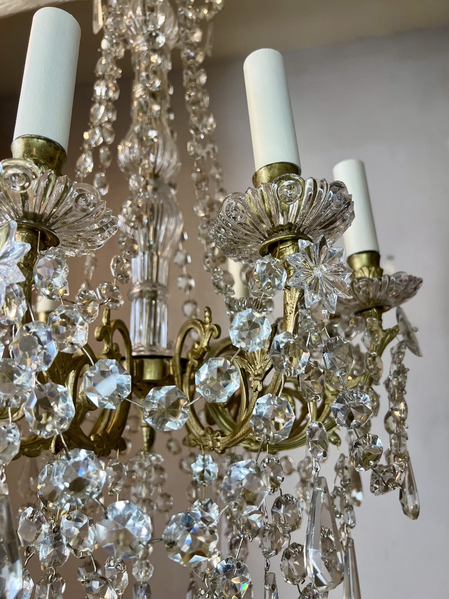 Louis XVI-style Crystal Chandelier With Pendants-photo-2
