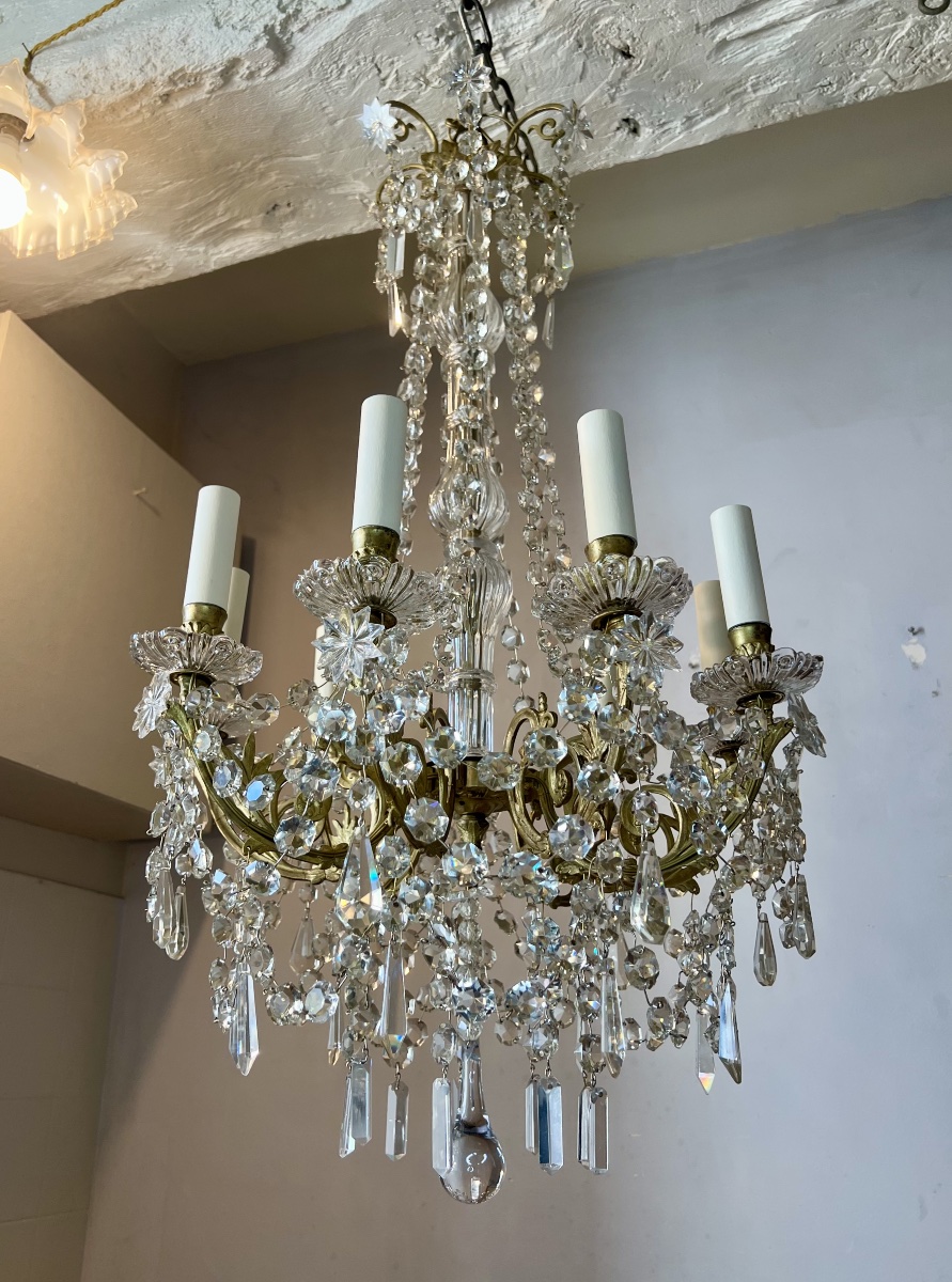 Louis XVI-style Crystal Chandelier With Pendants-photo-4