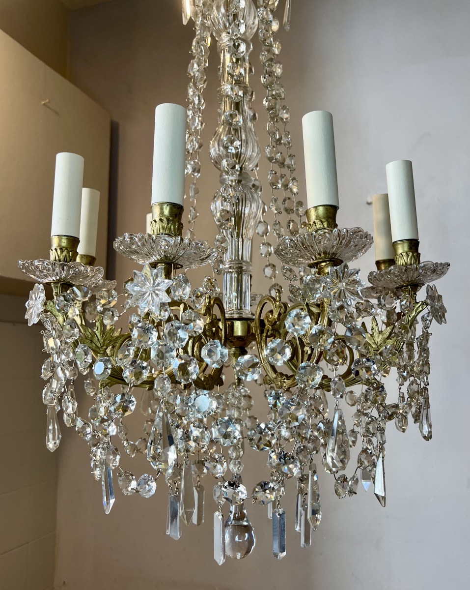Louis XVI-style Crystal Chandelier With Pendants-photo-3