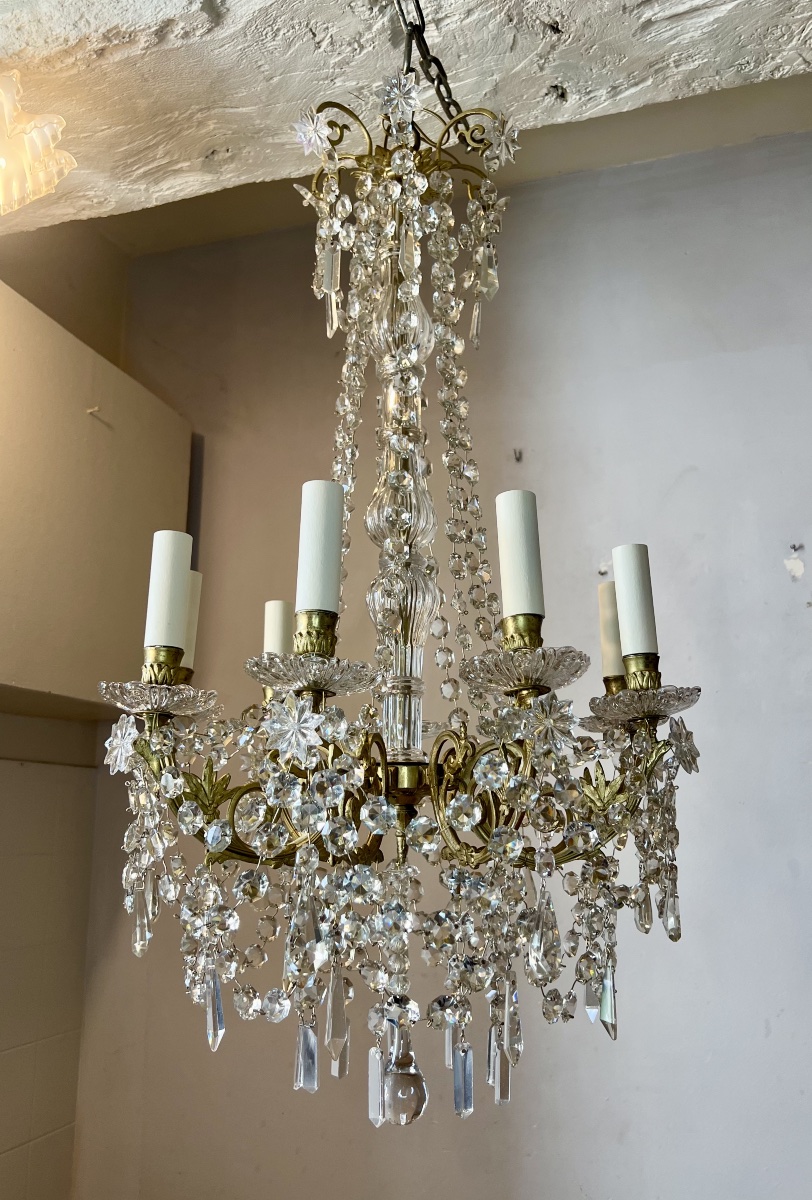 Louis XVI-style Crystal Chandelier With Pendants-photo-4