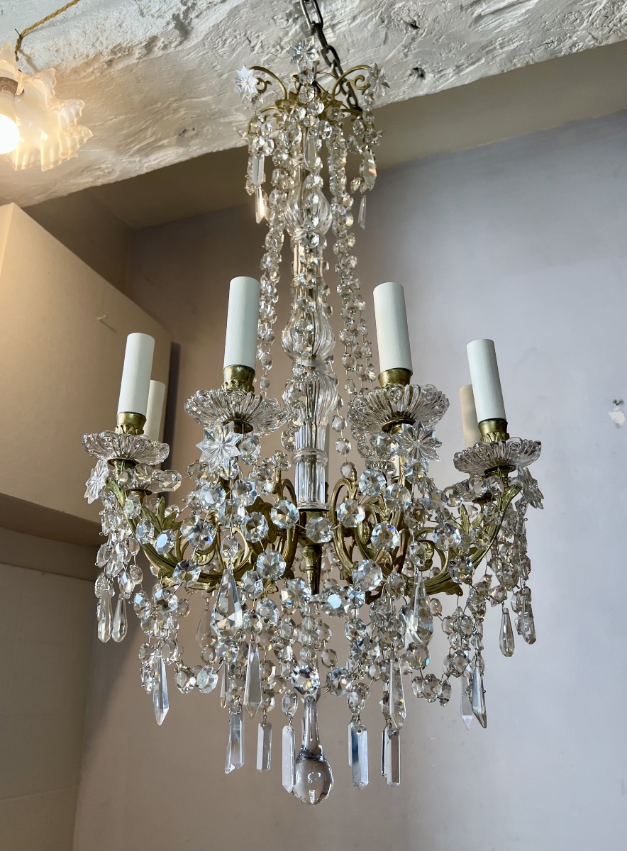 Louis XVI-style Crystal Chandelier With Pendants-photo-6