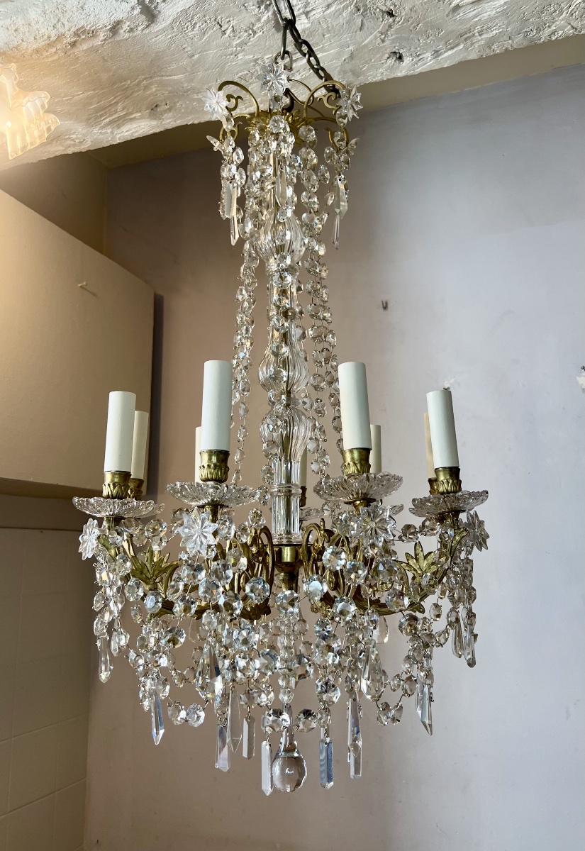 Louis XVI-style Crystal Chandelier With Pendants