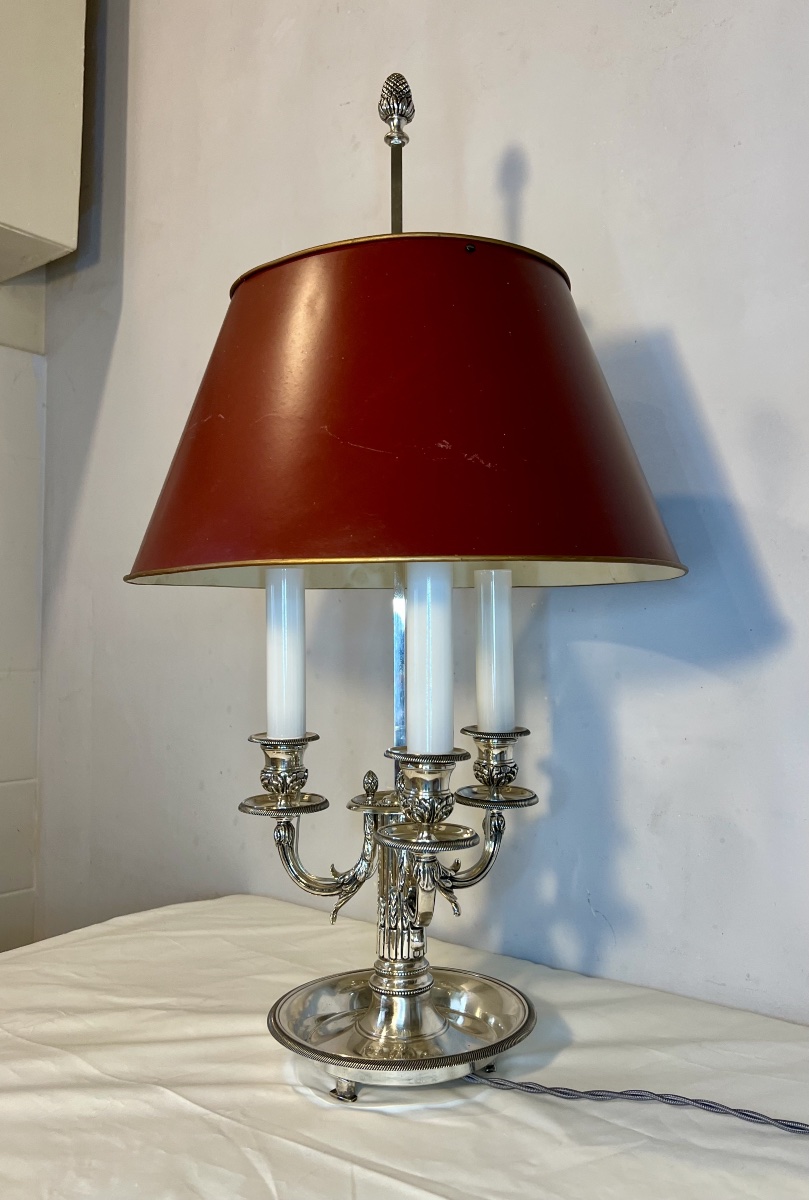 Silver-colored Louis XVI-style Hot Water Bottle Lamp-photo-3