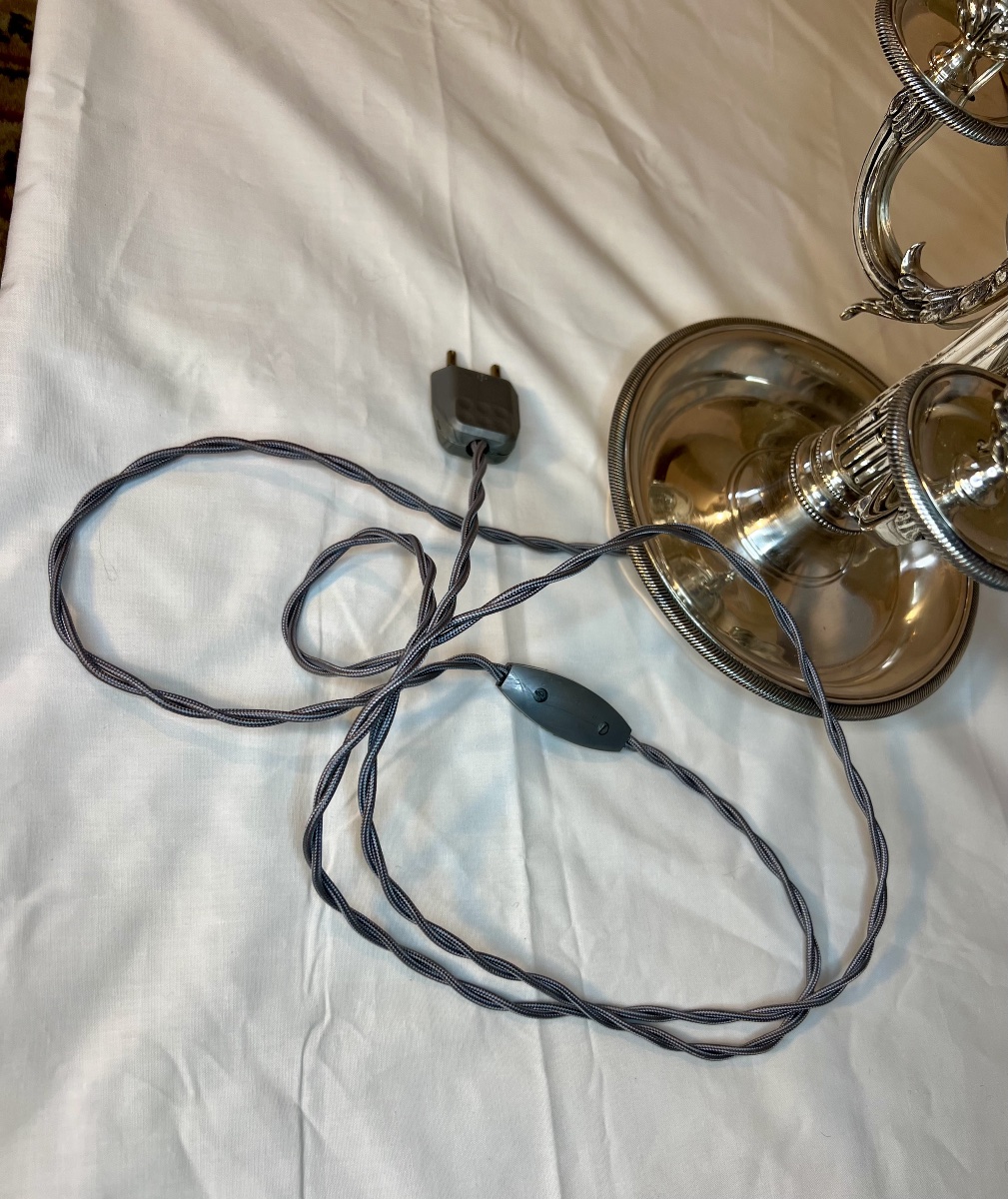 Silver-colored Louis XVI-style Hot Water Bottle Lamp-photo-4