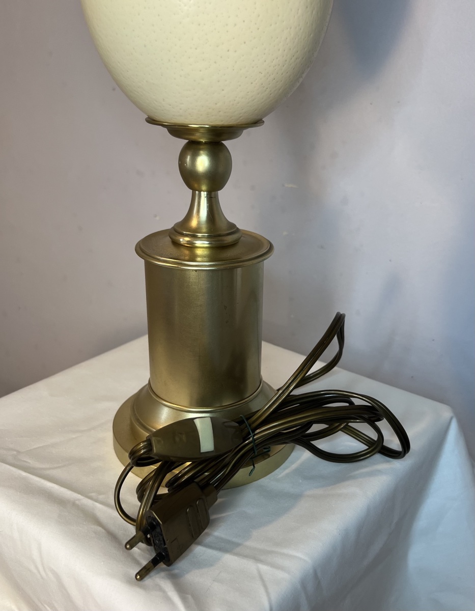 Lampe vintage œuf d’autruche -photo-2