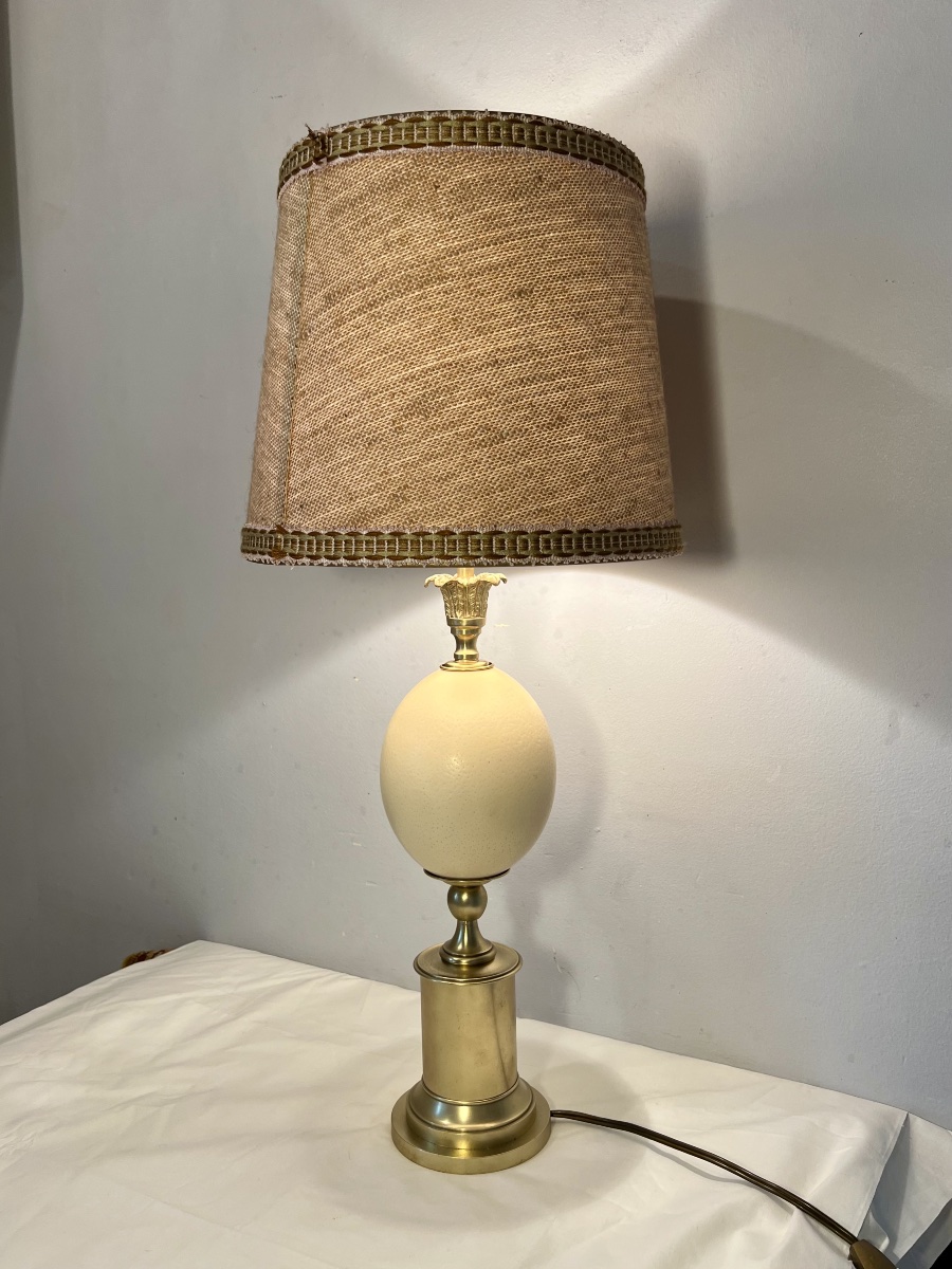 Lampe vintage œuf d’autruche -photo-4