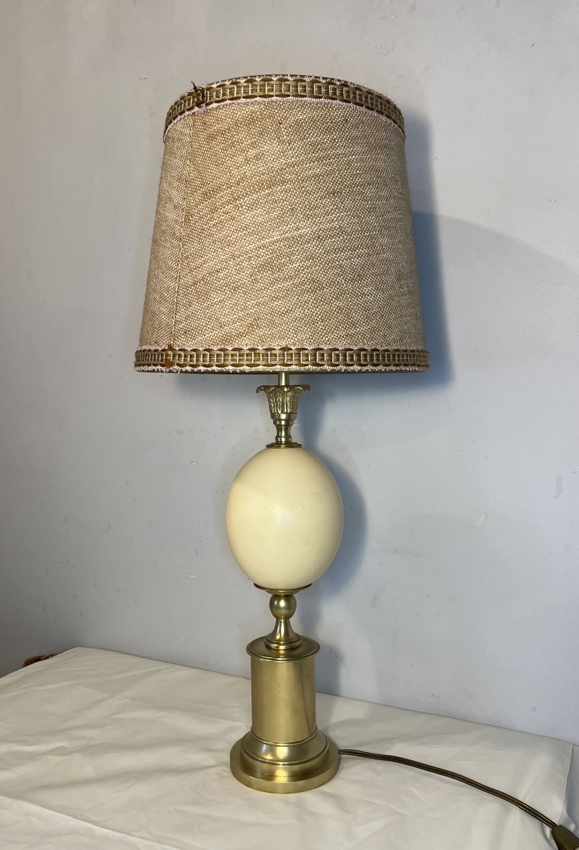 Lampe vintage œuf d’autruche -photo-1