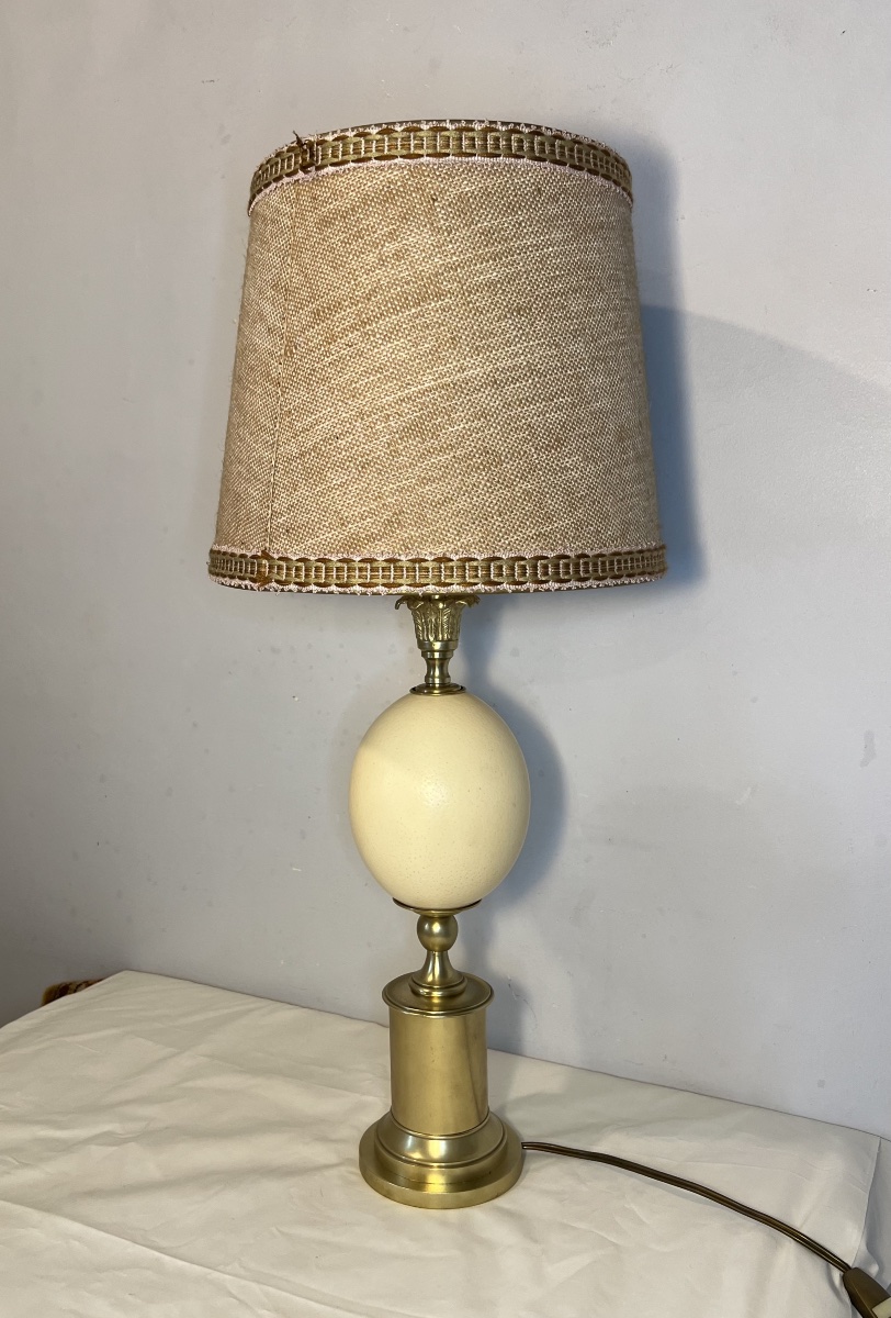 Lampe vintage œuf d’autruche -photo-2