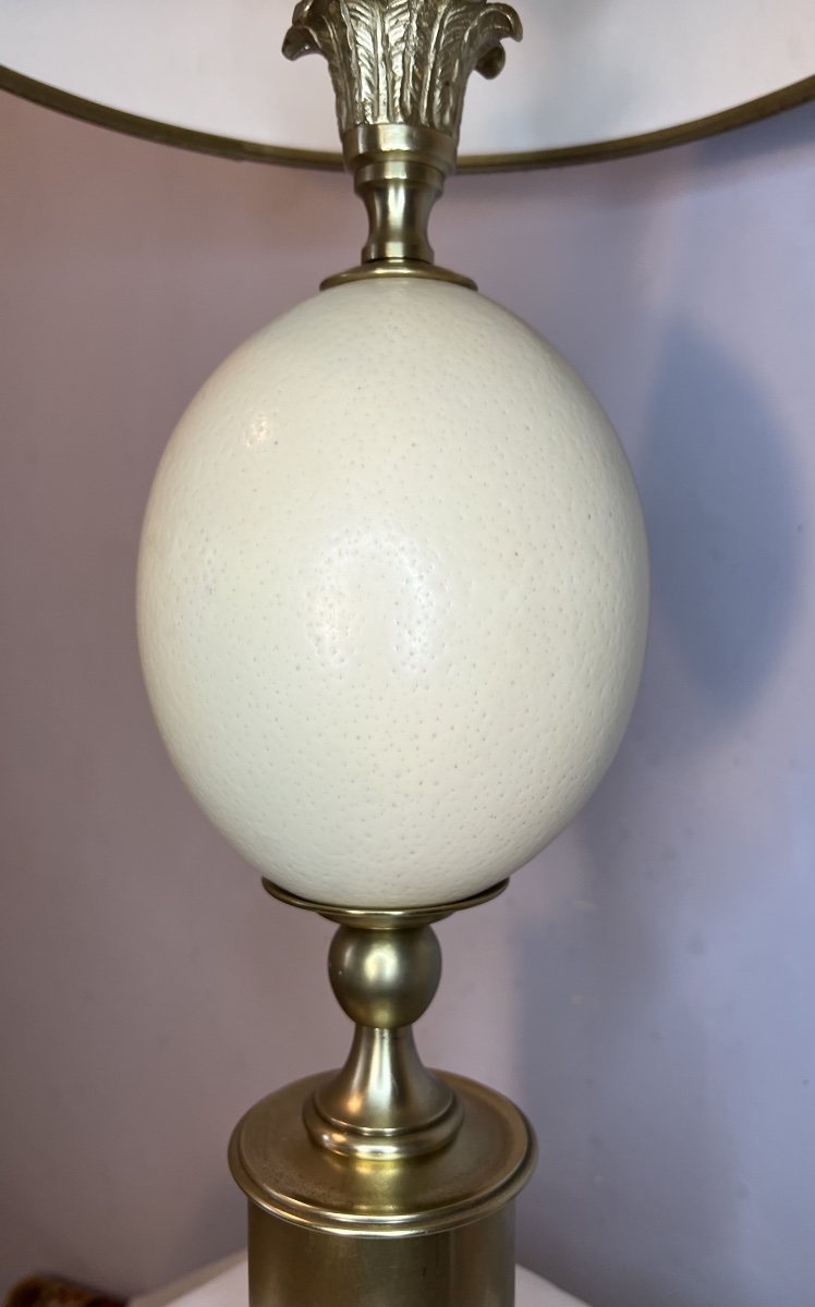 Lampe vintage œuf d’autruche -photo-3