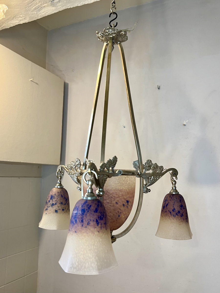 Schneider Art Deco Chandelier -photo-2