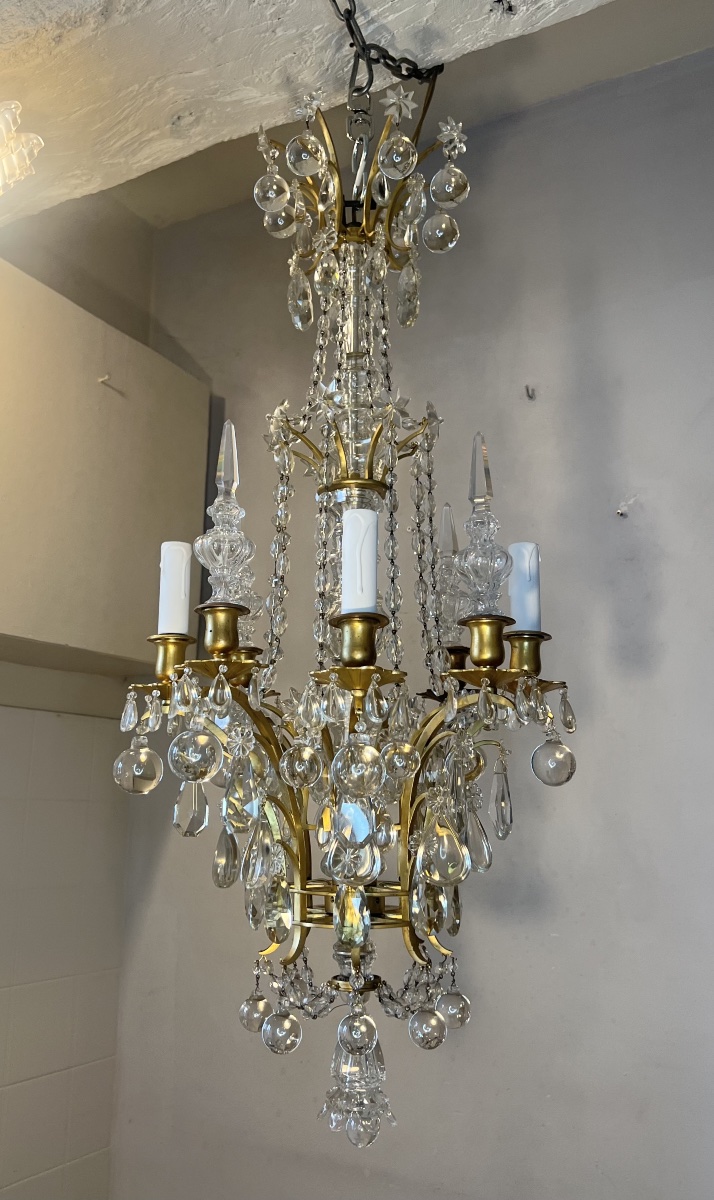 Louis XVI-style Bronze And Crystal Chandelier -photo-4