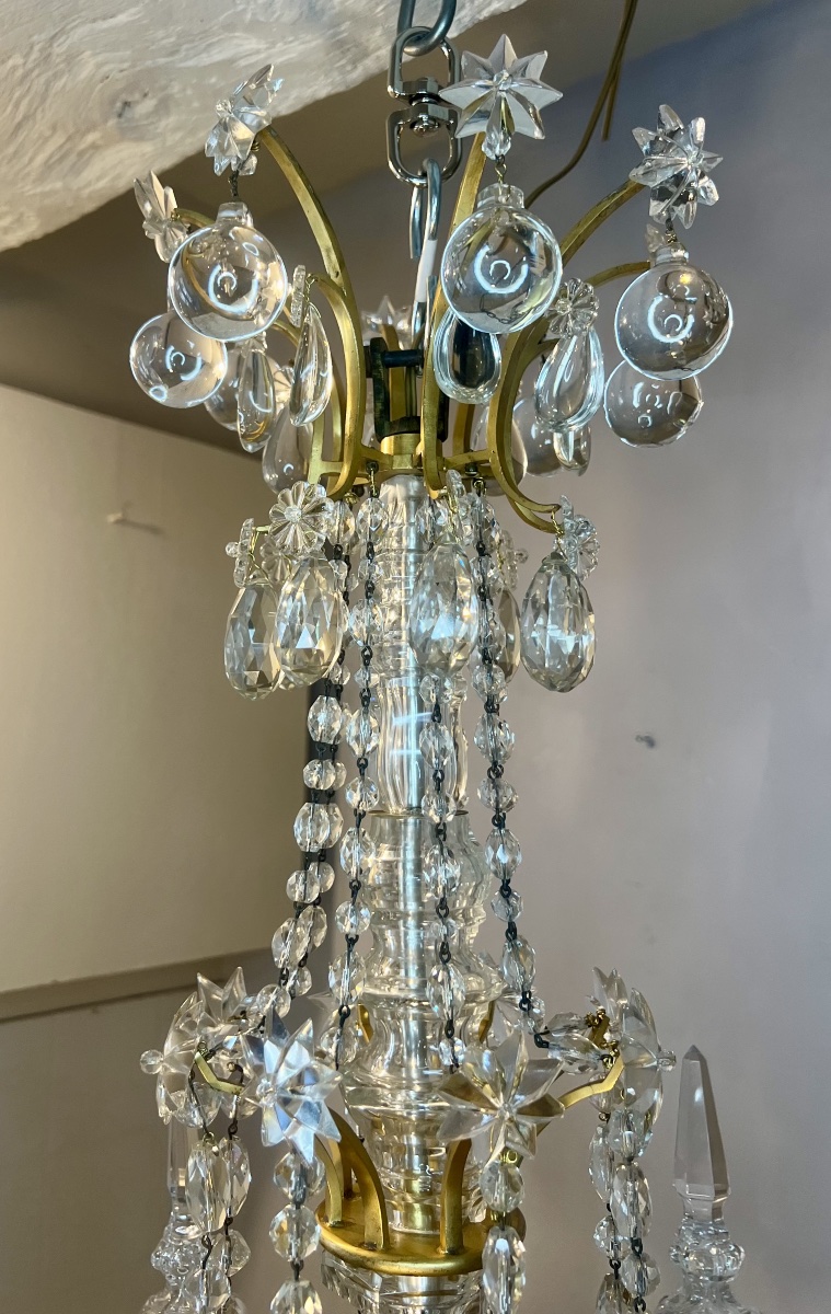 Louis XVI-style Bronze And Crystal Chandelier -photo-2