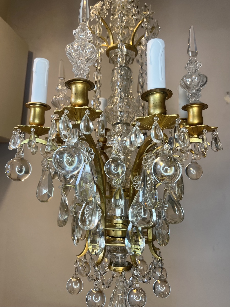 Louis XVI-style Bronze And Crystal Chandelier -photo-4