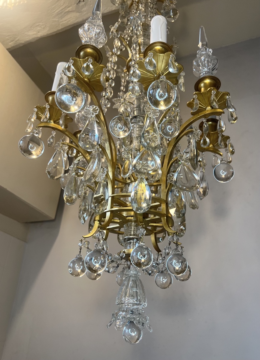 Louis XVI-style Bronze And Crystal Chandelier -photo-5