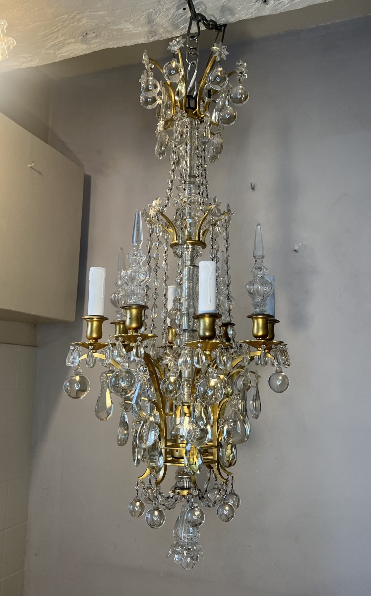 Louis XVI-style Bronze And Crystal Chandelier -photo-8