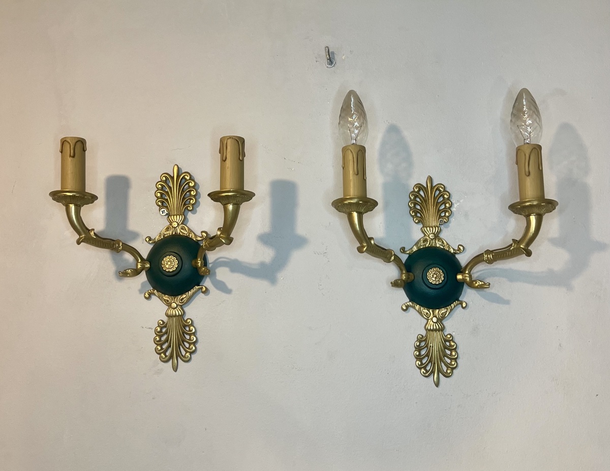 Paire d’appliques 2 lumières style empire 