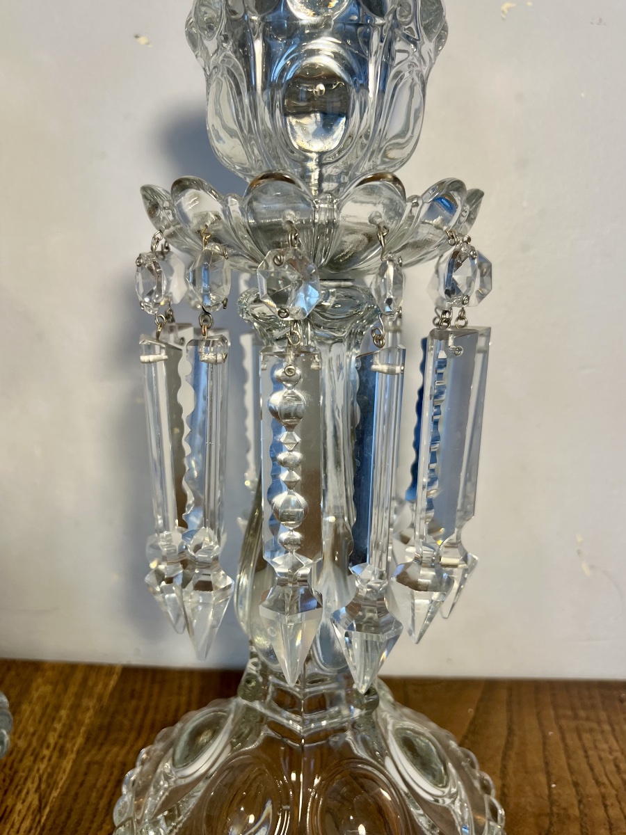 Paire de lampes bougeoirs en cristal-photo-5