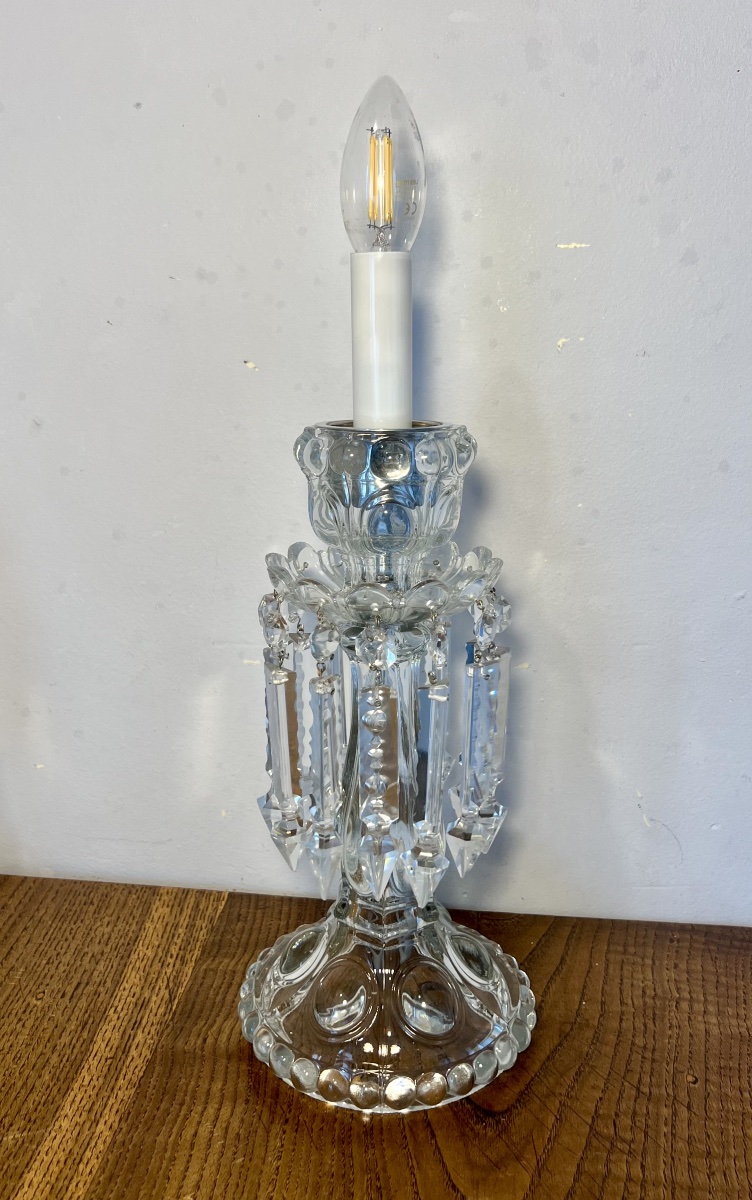 Paire de lampes bougeoirs en cristal-photo-8